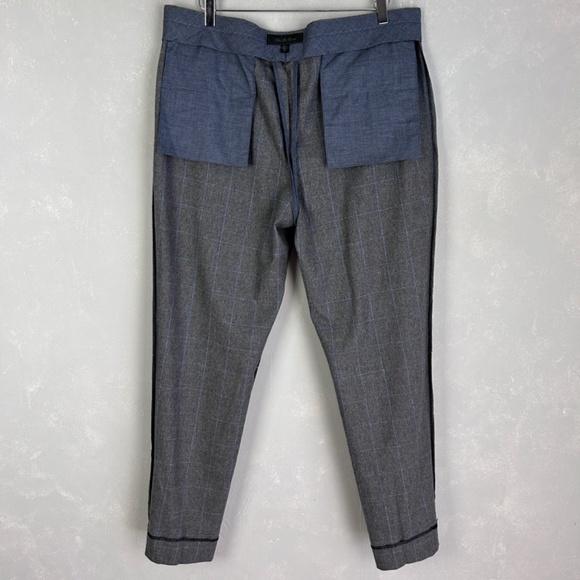 Saks Fifth Avenue men’s size 36 x 31 wool dress pants slim leg gray blue plaid - Picture 15 of 15